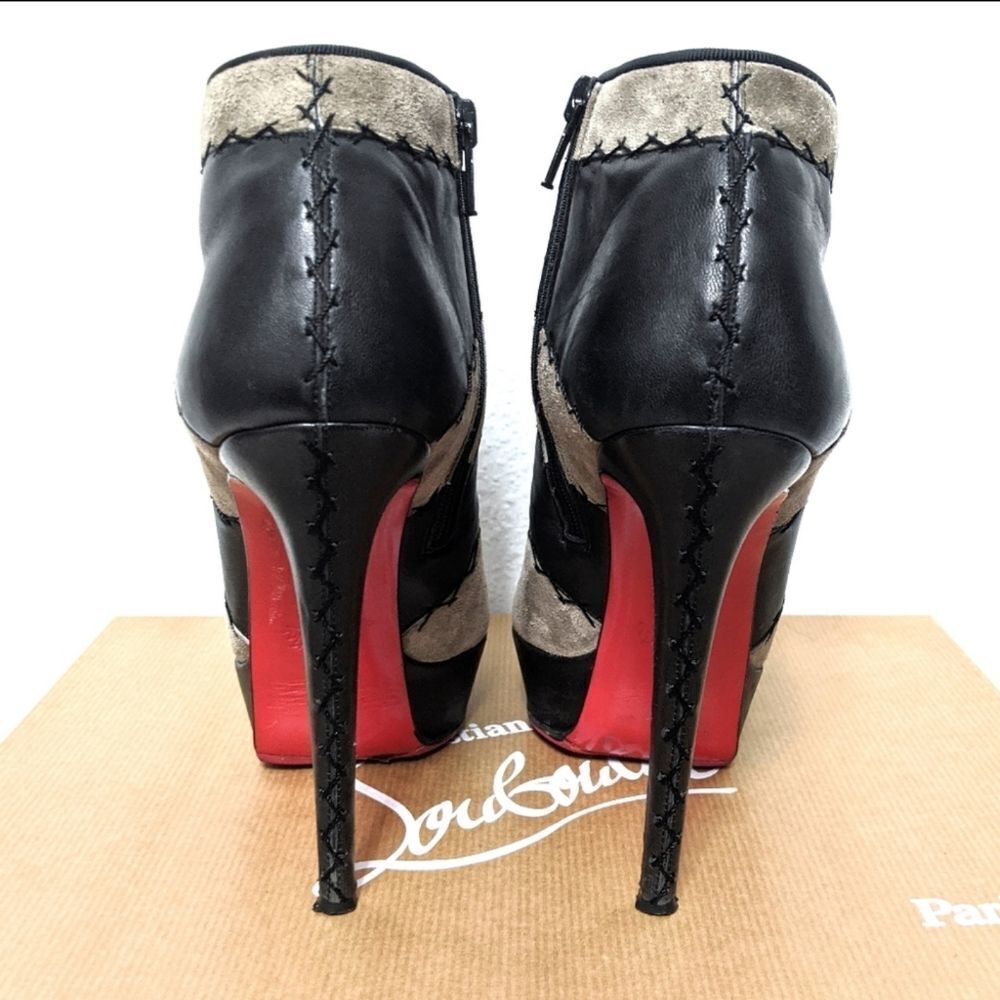 CHRISTIAN LOUBOUTIN Multi Booty 140 Leather Platform Booties 36.5 - Picture 5 of 12